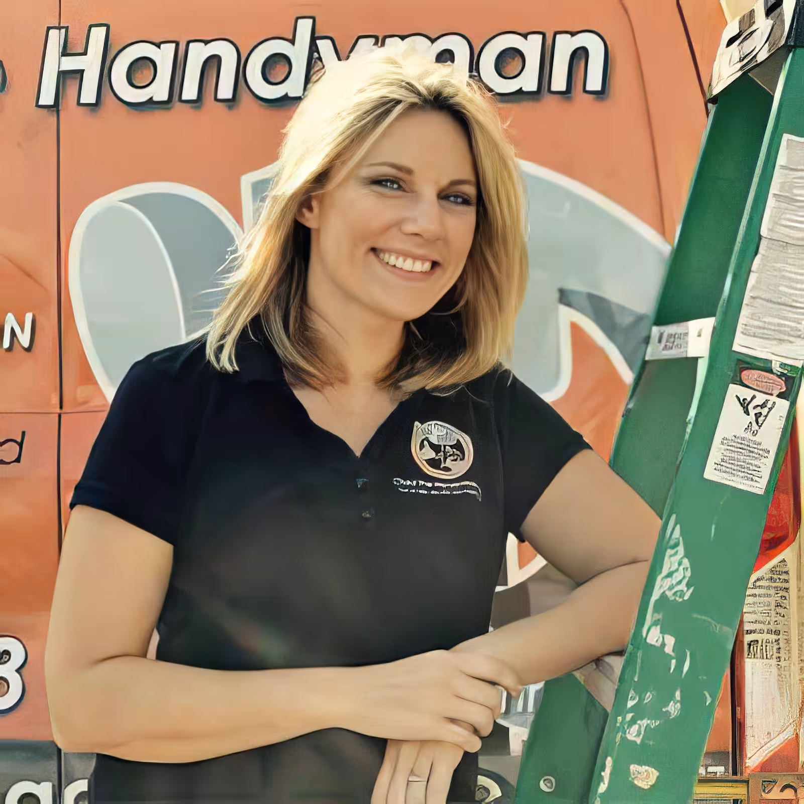 Lyndee, co-owner of Chad the Handyman, smiling professional portrait